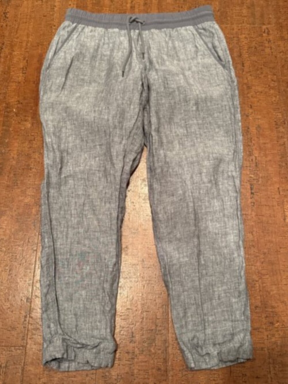 Athleta Women’s 8 Gray Mid-Rise Bali Linen Ankle Pants Lightweight